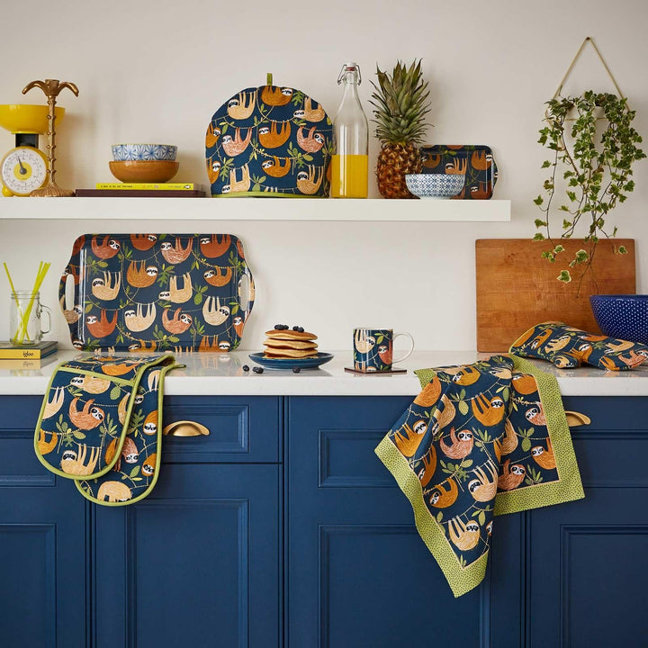 Hanging Around Luxury Cotton Double Oven Glove -  - Ideal Textiles