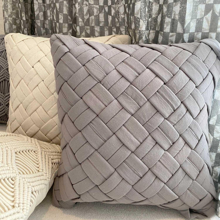 Timor Pleated Grey Cushion Cover 17" x 17" -  - Ideal Textiles