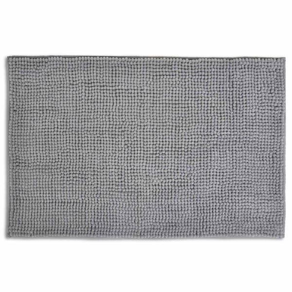 Supersoft Chenille Non-Slip Bath Mat Grey - 50cm x 80cm - Ideal Textiles