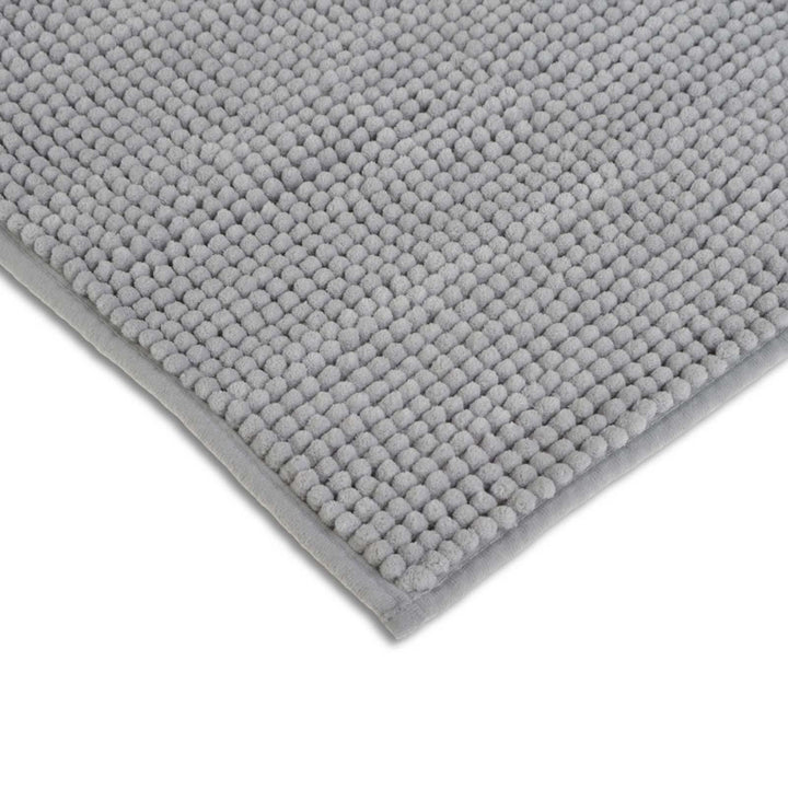 Supersoft Chenille Non-Slip Bath Mat Grey -  - Ideal Textiles