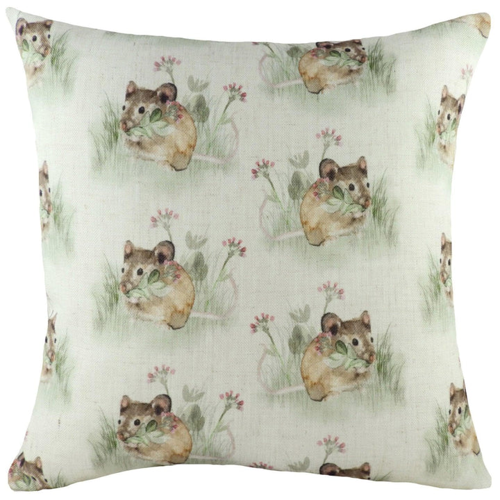 Hedgerow Mice Repeat Watercolour Style Cushion Covers 17'' x 17'' -  - Ideal Textiles