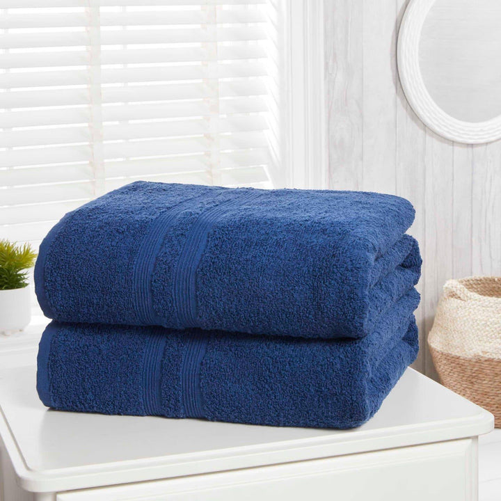 Camden Midnight Blue 2 Piece Bath Sheet Towel Set -  - Ideal Textiles