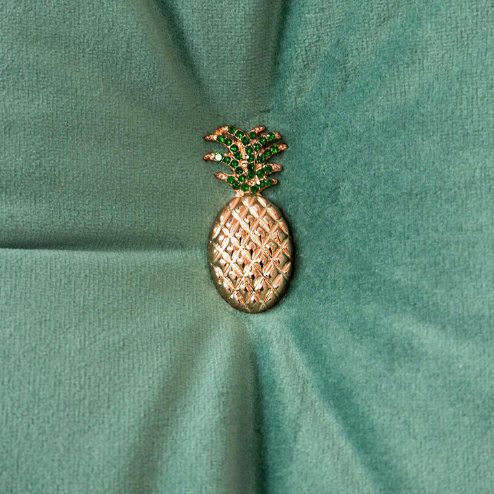 Pineapple Diamante Button Velvet Scatter Boudoir Cushion Mineral -  - Ideal Textiles