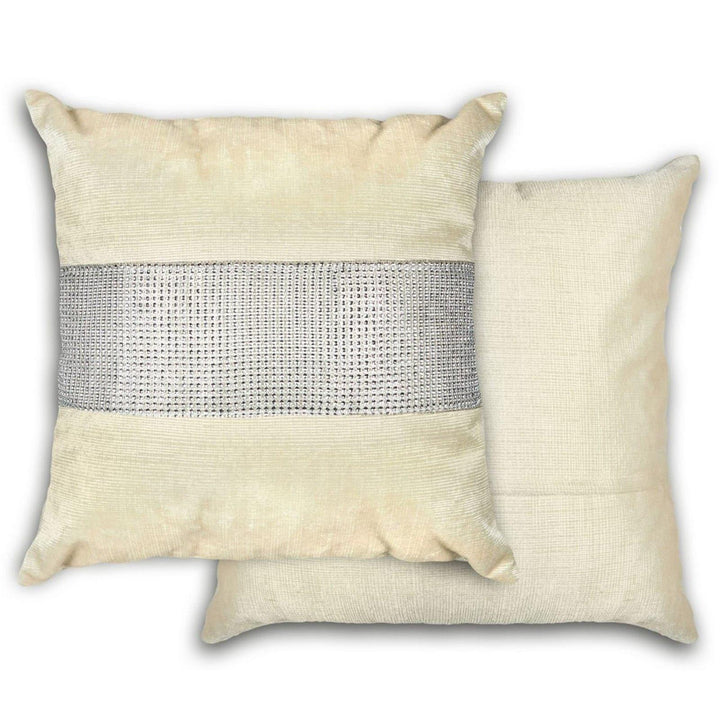 Eclat Diamante Velvet Mink Cushion Cover 17'' x 17'' - Ideal