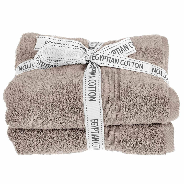 Spa Mocha 100% Egyptian Cotton 2 Piece Towel Sets - Hand Towels - Ideal Textiles