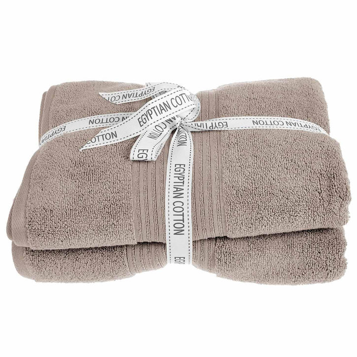 Spa Mocha 100% Egyptian Cotton 2 Piece Towel Sets - Bath Towels - Ideal Textiles