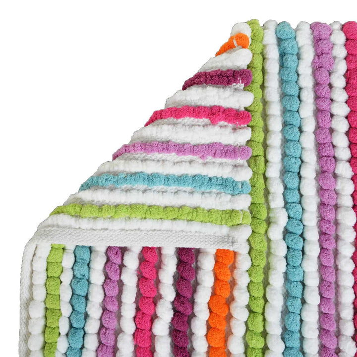 California Stripe Chunky Bobble Bath Mat Bright -  - Ideal Textiles