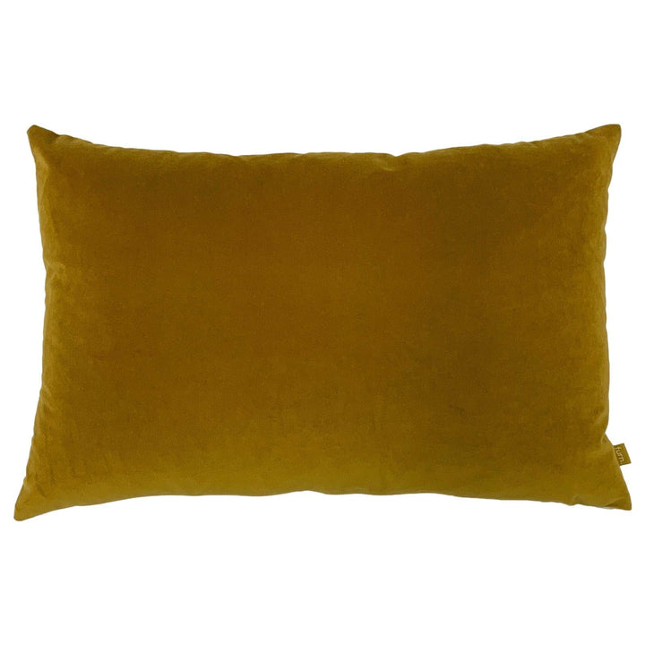 Contra Plain Velvet Linen Reverse Mustard Cushion Covers 16'' x 24'' -  - Ideal Textiles