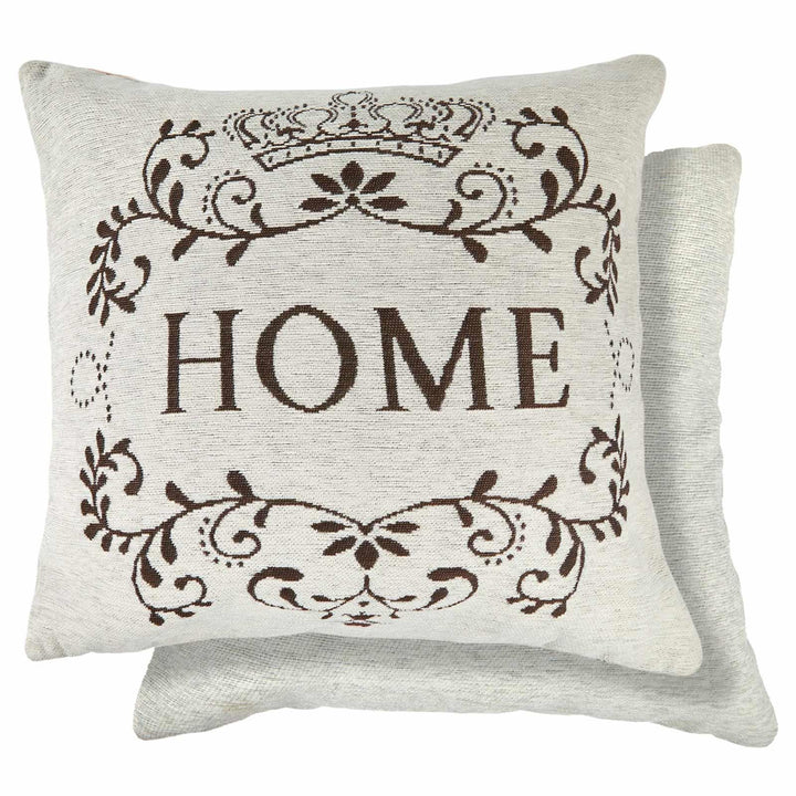 Amor Home Chenille Natural Cushion Cover 17" x 17" - Ideal
