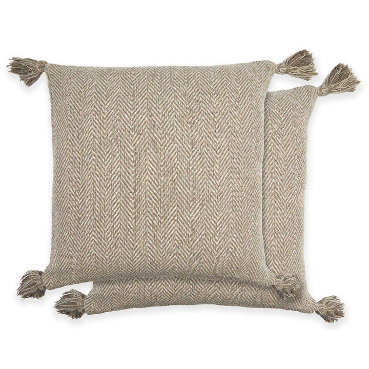 Herringbone Woven Natural Cushion Cover 17'' x 17'' - Ideal