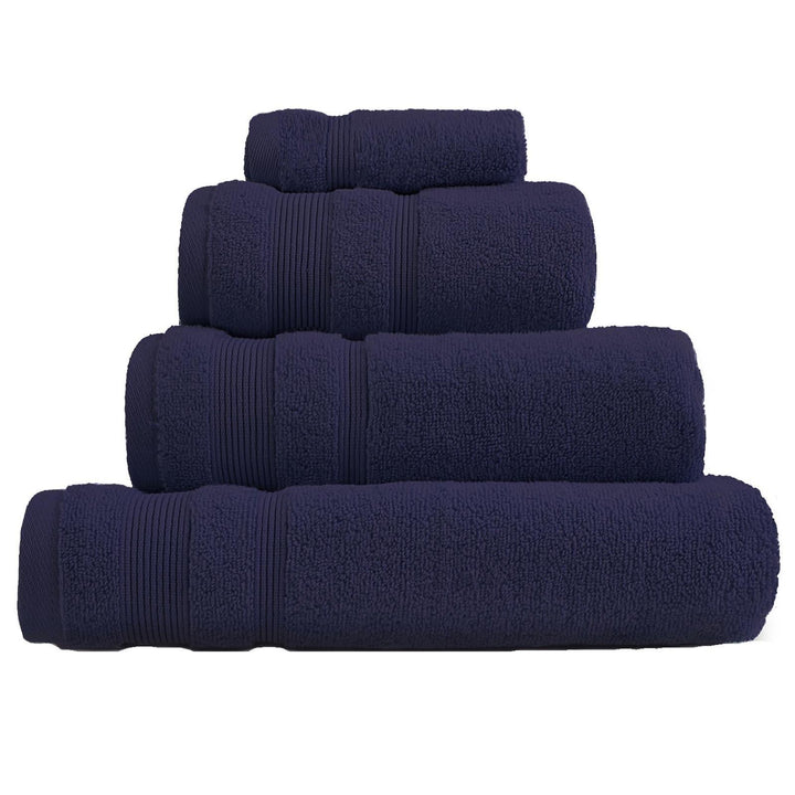 Super Soft Zero Twist Navy 100% Egyptian Cotton Towels - Hand Towel - Ideal Textiles