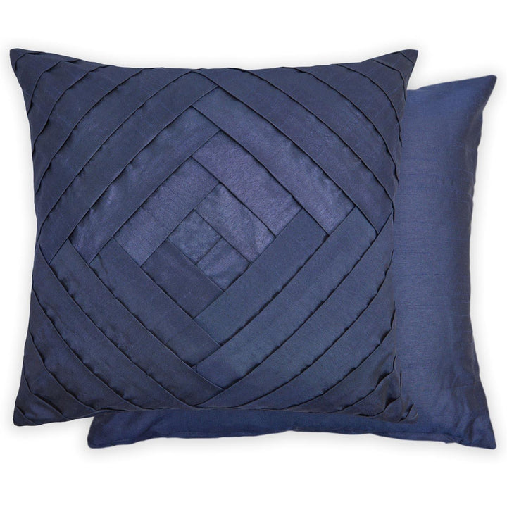 Serenity Pleated Navy Cushion Cover 17'' x 17'' - Ideal