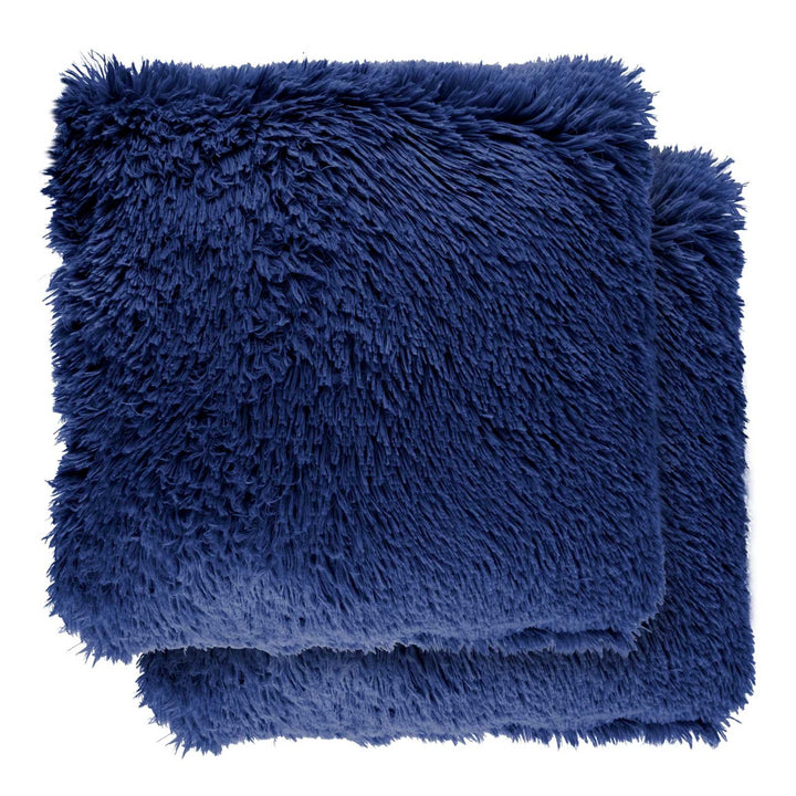 Doux Soft Faux Fur Navy Cushion Cover 17" x 17" - Ideal