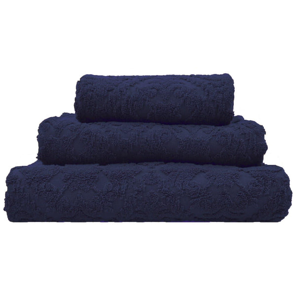 Country House Jacquard Cotton Towel Navy - Hand Towel - Ideal Textiles