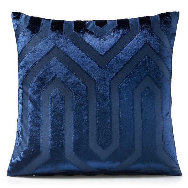Cadiz Retro Velvet Navy Cushion Cover 18" x 18" -  - Ideal Textiles