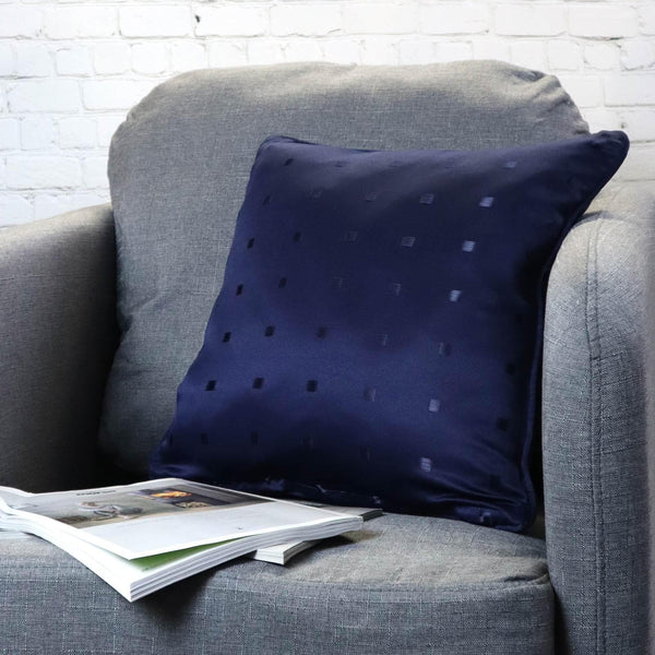 Madison Faux Silk Navy Cushion Cover 18" x 18" -  - Ideal Textiles
