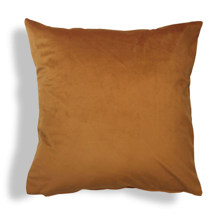 Opulence Plain Velvet Cushions Saffron 20'' x 20'' - Cushion Cover Only - Ideal Textiles