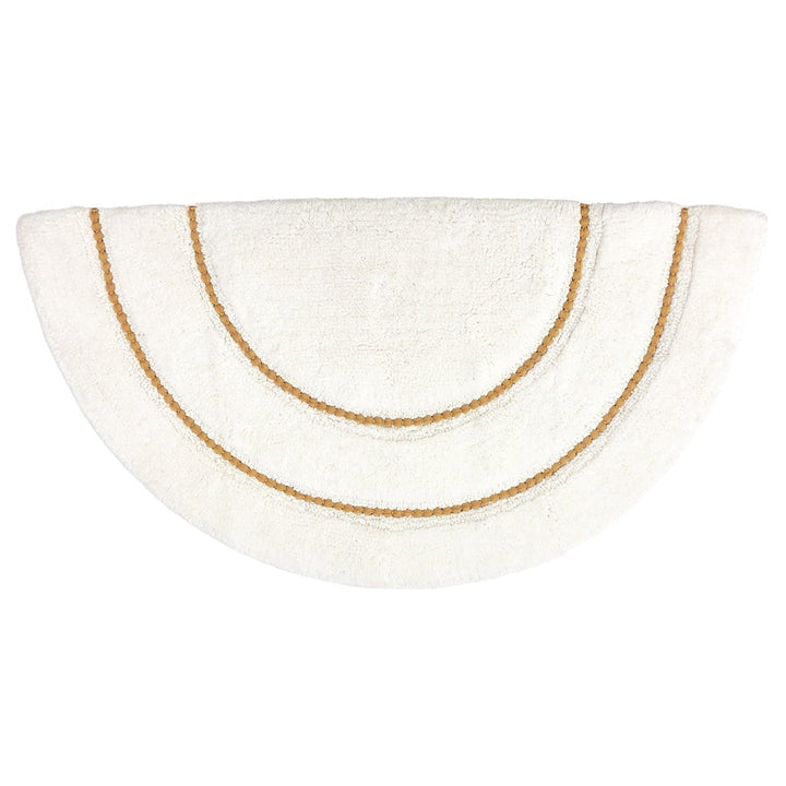 Semi Circle Braided Cotton Bath Mat Ochre - Ideal