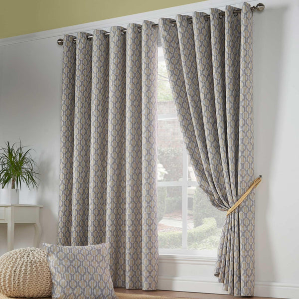 Cambourne Thermal Blockout Eyelet Curtains Ochre - 66'' x 54'' - Ideal Textiles