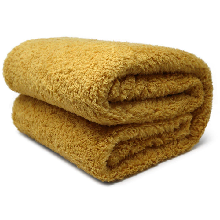 Teddy Bear Fleece Ochre Throw Blankets - 130cm x 180cm - Ideal Textiles