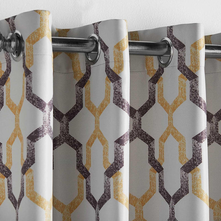 Georgia Thermal Blockout Eyelet Curtains Ochre -  - Ideal Textiles