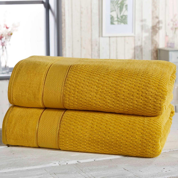 Royal Velvet Ochre 2 Piece Bath Sheet Towel Set -  - Ideal Textiles