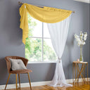 Double Display Sheer Voile Curtain Panel Ochre Voile Curtain Alan Symonds 59" x 72"  