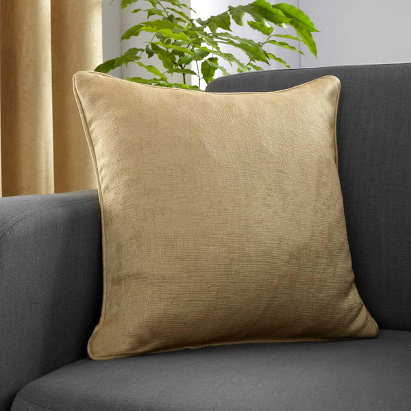 Strata Textured Ochre Cushion Cover 17'' x 17'' -  - Ideal Textiles