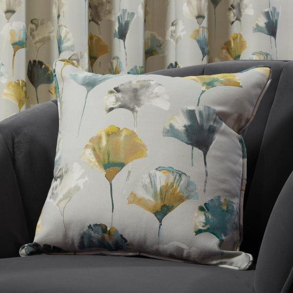 Camarillo Watercolour Floral Ochre Cushion Cover 17'' x 17'' -  - Ideal Textiles