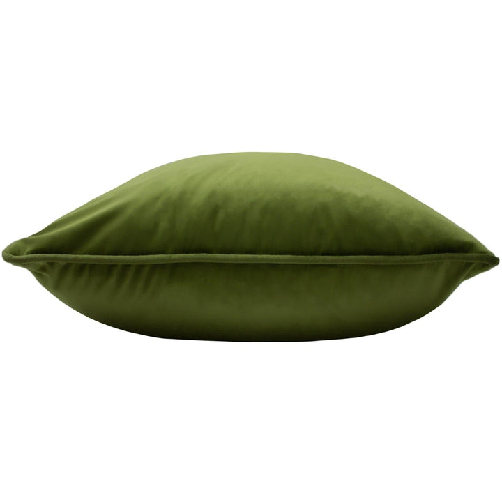 Opulence Soft Velvet Piped Olive Cushion Covers 22'' x 22'' -  - Ideal Textiles