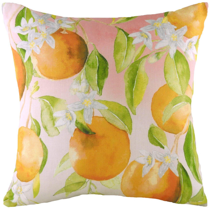 Fruits Oranges Hand Painted Multicolour Cushion Covers 17'' x 17'' -  - Ideal Textiles