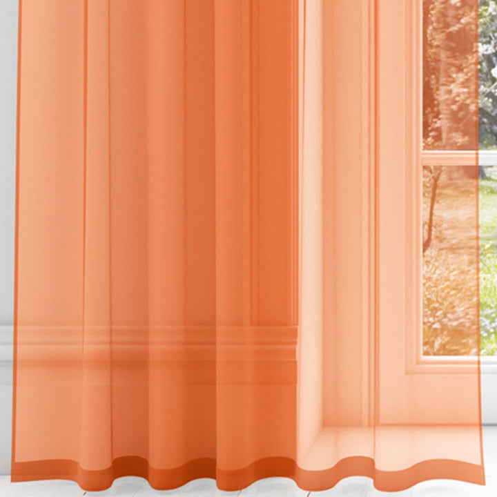 Plain Voile Curtain Panels Orange -  - Ideal Textiles