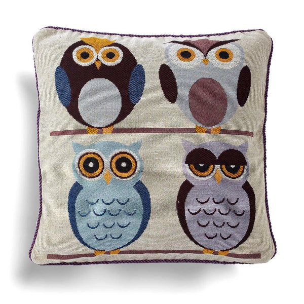 Owls Woven Tapestry Cushion Cover 18" x 18" -  - Ideal Textiles