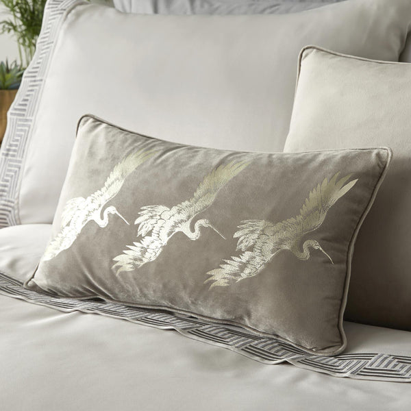 Qing Velvet Oyster Filled Boudoir Cushion -  - Ideal Textiles