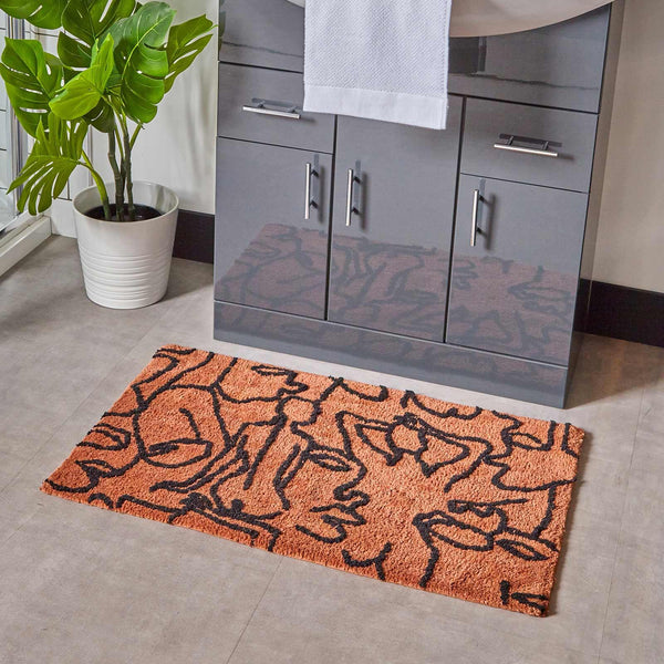 Everybody Abstract Cotton Bath Mat Pecan - Ideal