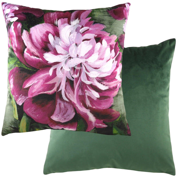 Winter Florals Peony Fuchsia Filled Cushions 17'' x 17'' - Polyester Pad - Ideal Textiles