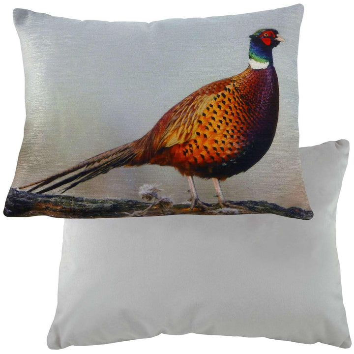 Pheasant Velvet Chenille Luxury Filled Cushions 33cm x 43cm - Polyester Pad - Ideal Textiles