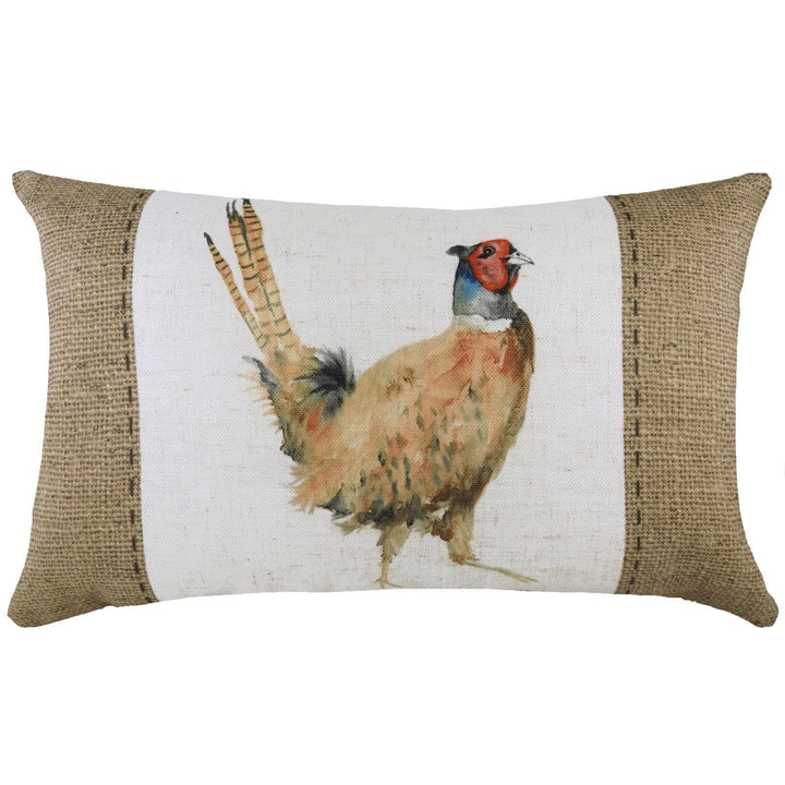 Hessian Pheasant Countryside Watercolour Print Cushion Covers 12'' x 20'' -  - Ideal Textiles