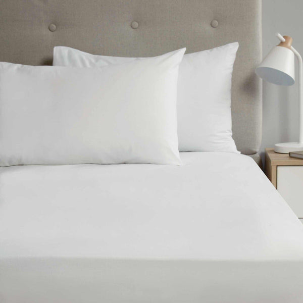 Plain Percale Housewife Pillowcases Pair White -  - Ideal Textiles