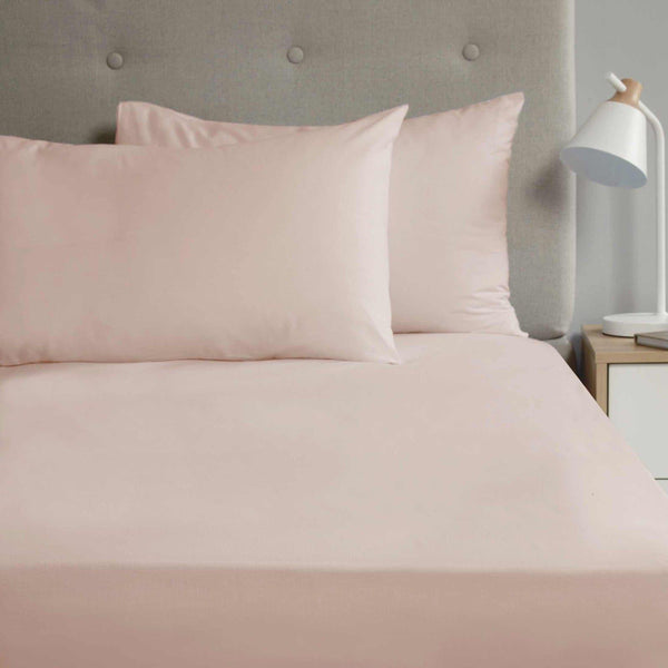 Plain Percale Housewife Pillowcases Pair Blush Pink -  - Ideal Textiles