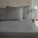 Plain Percale Housewife Pillowcase Pair Charcoal Pillowcases Rapport   