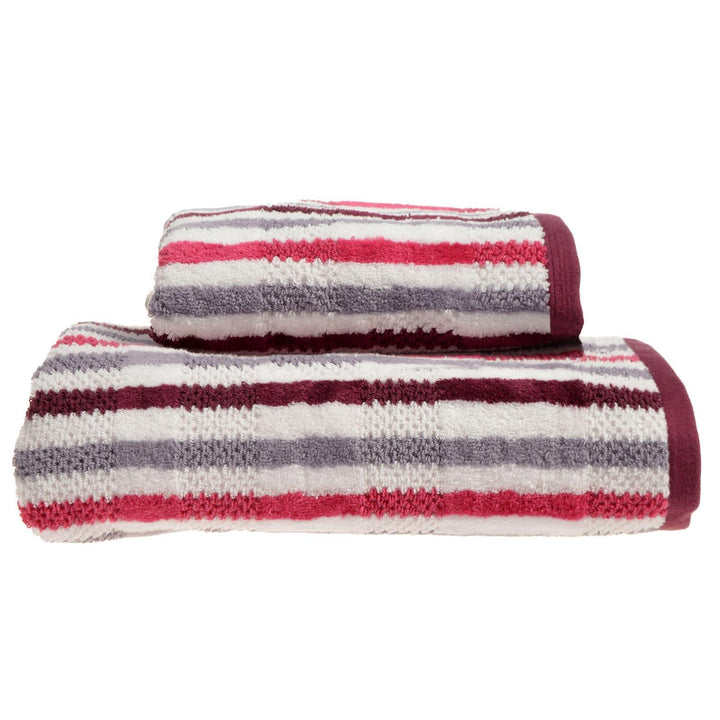 California Stripe Combed Cotton Towel Pink -  - Ideal Textiles
