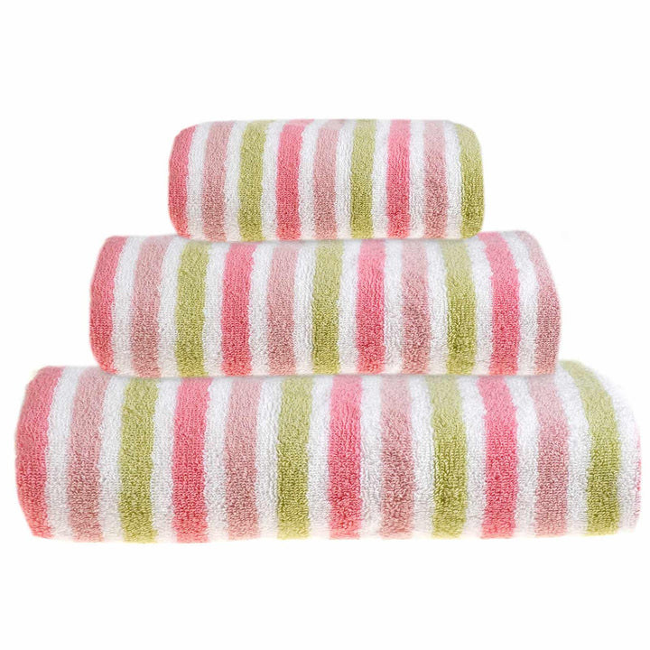 Stripes 100% Cotton Towel Pastel Pink - Hand Towel - Ideal Textiles