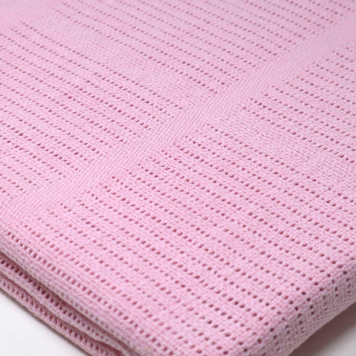 Cosy Cellular 100% Cotton Baby Blankets Pink -  - Ideal Textiles
