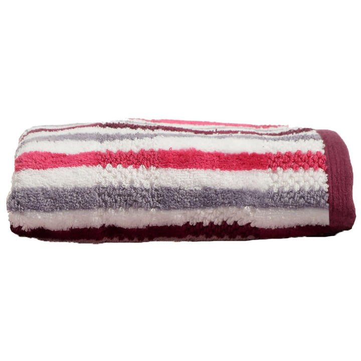 California Stripe Combed Cotton Towel Pink - Hand Towel - Ideal Textiles