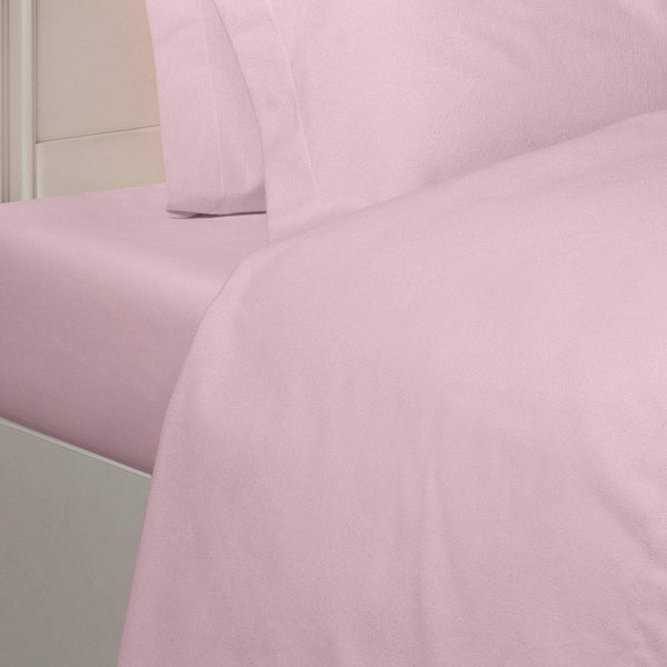 Luxury 100% Brushed Cotton Flannelette Deep Fitted Sheets Pink - Single - Ideal Textiles