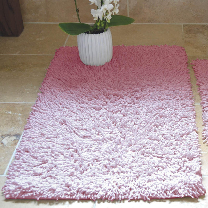 Tumble Twist Bath & Pedestal Mat Set Pink -  - Ideal Textiles