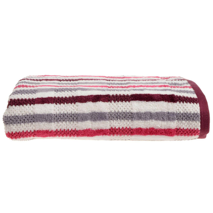 California Stripe Combed Cotton Towel Pink - Bath Towel - Ideal Textiles