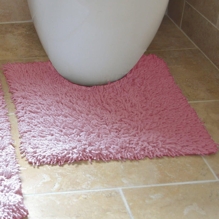 Tumble Twist Bath & Pedestal Mat Set Pink -  - Ideal Textiles