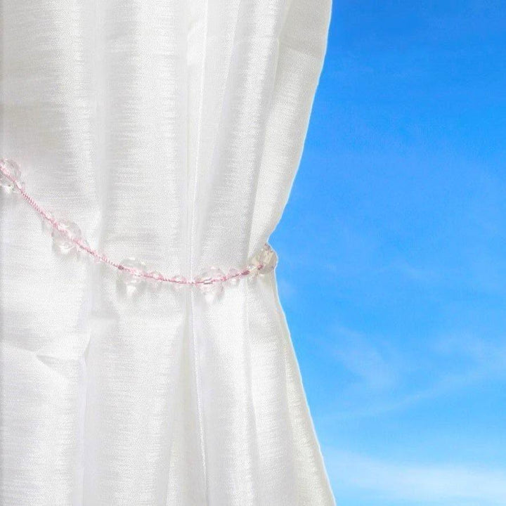 Ava Pink Beaded Crystal Tie Backs -  - Ideal Textiles